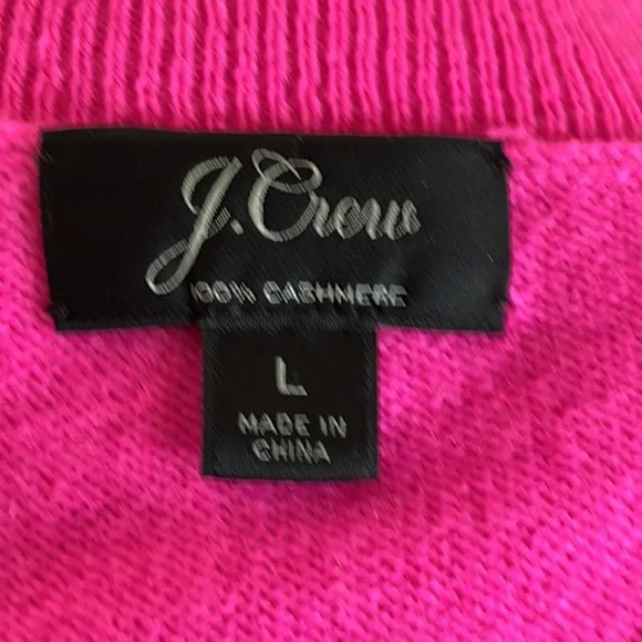 J. Crew 100% Cashmere Sweater Women's Fitted  L Pink Lightweight Knit EUC - Picture 4 of 10
